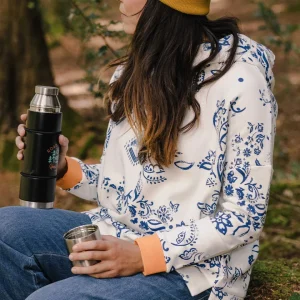 Sweat à Capuche en Coton Recyclé Patchwork - Blanc Cassé