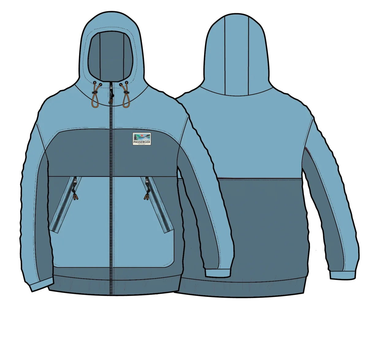 Veste Polaire Coupe-Vent Intégrale - Stormy Blue/Retro Blue – Image 9