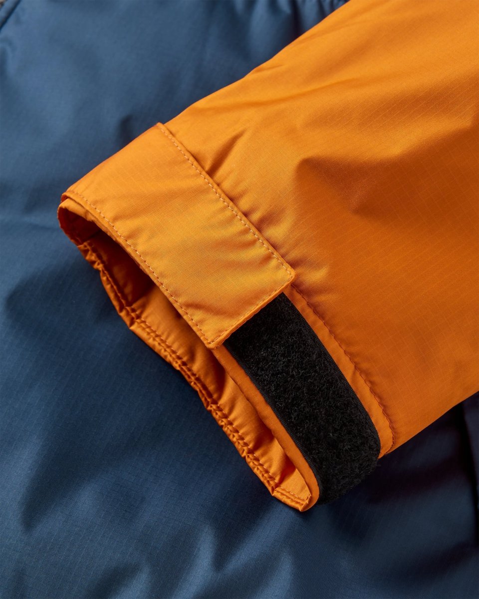 Poncho de Surf Doublé en Sherpa Recyclé Waves - Orange Lever de Soleil/Bleu Marine – Image 7
