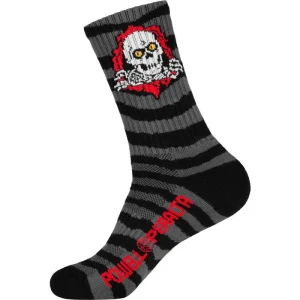 Powell Peralta Ripper Cotton Socks Stripes Charcoal/Black