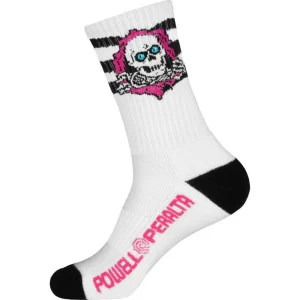 Powell Peralta Ripper Cotton Socks Stripes Pink/Black/White