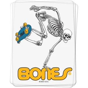 Powell Peralta Skateboarding Skeleton Sticker Clear 4"