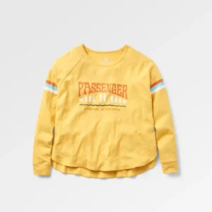 T-shirt à Manches Longues et Oversize en Coton Recyclé La Sarena - Jaune Ocre