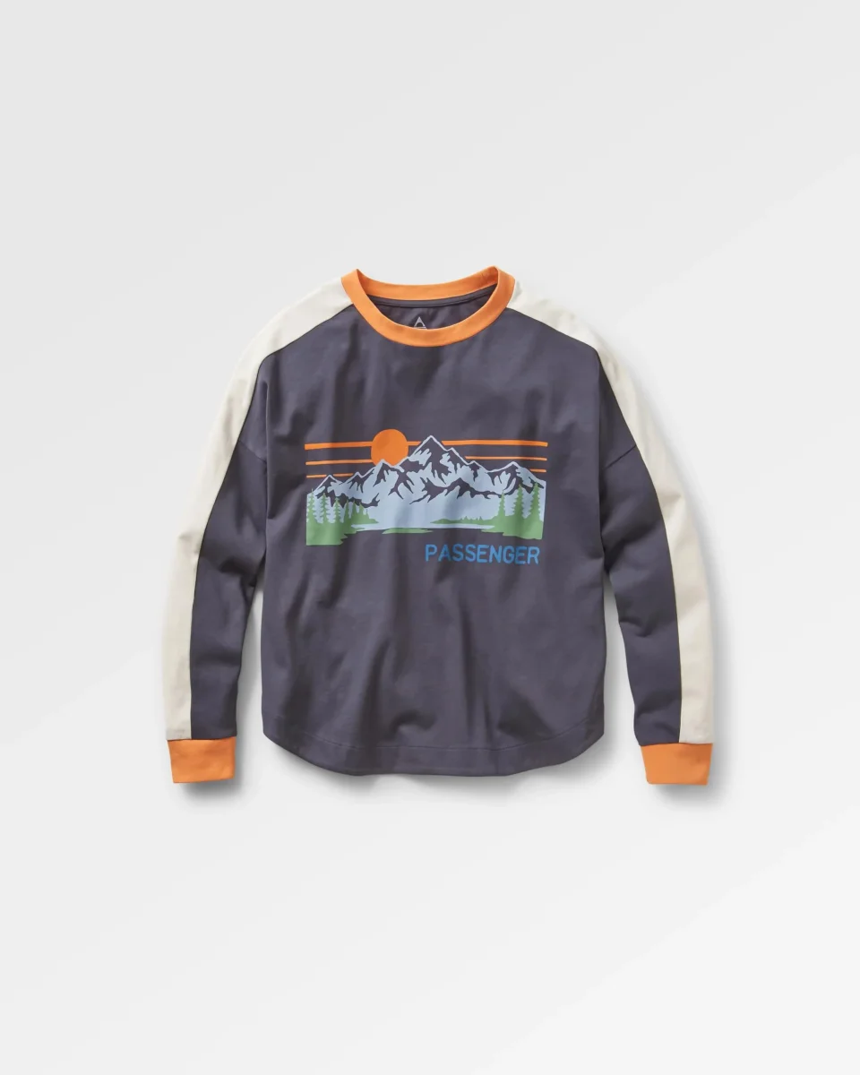 T-shirt à manches longues en coton bio Hilltop - Charcoal – Image 2