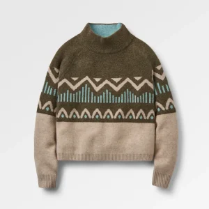 Pull en tricot recyclé d'ortie - Kaki