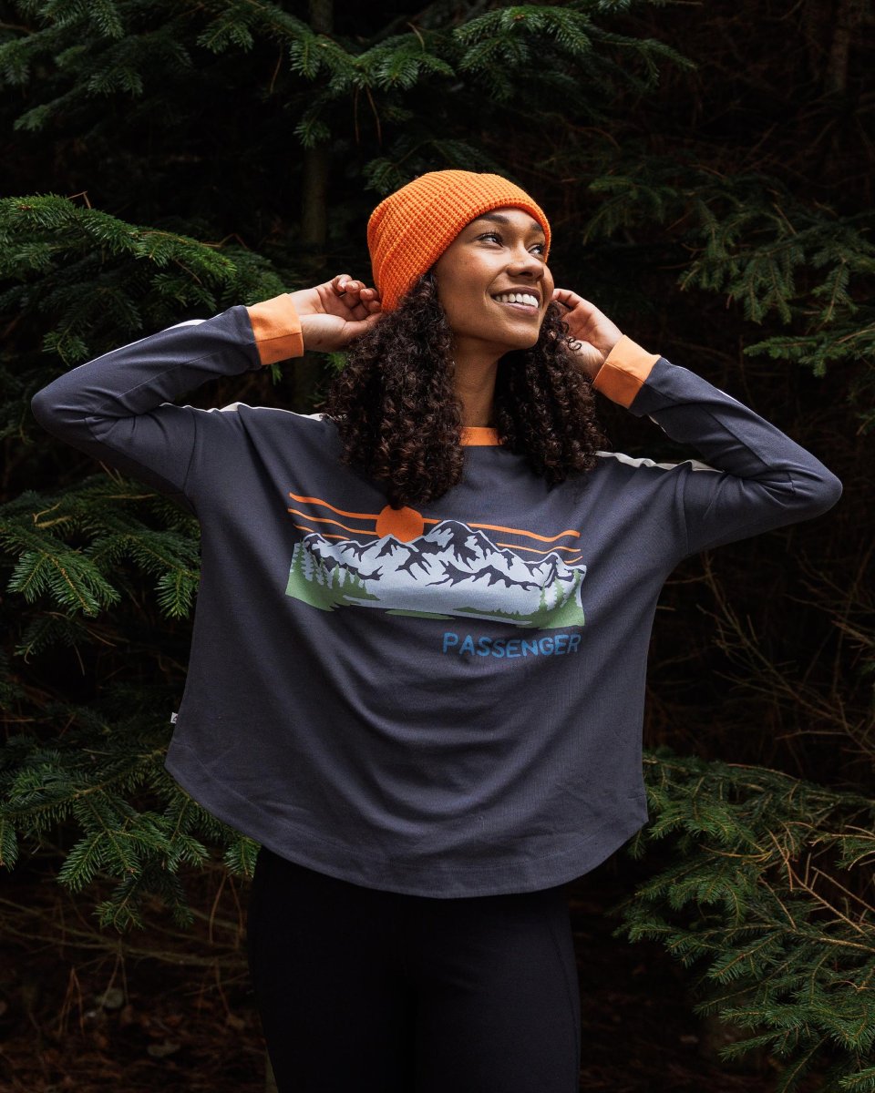 T-shirt à manches longues en coton bio Hilltop - Charcoal – Image 4