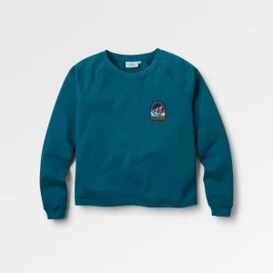 Sweatshirt en coton recyclé Waves & Trees - Tidal Blue
