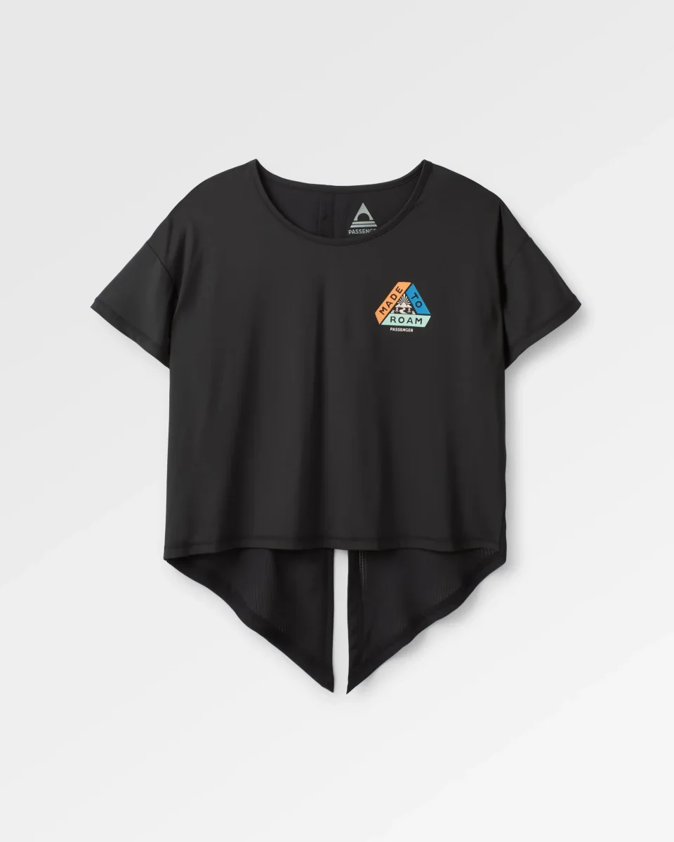 T-shirt Actif Recyclé avec Lien au Dos Chakra - Noir – Image 3