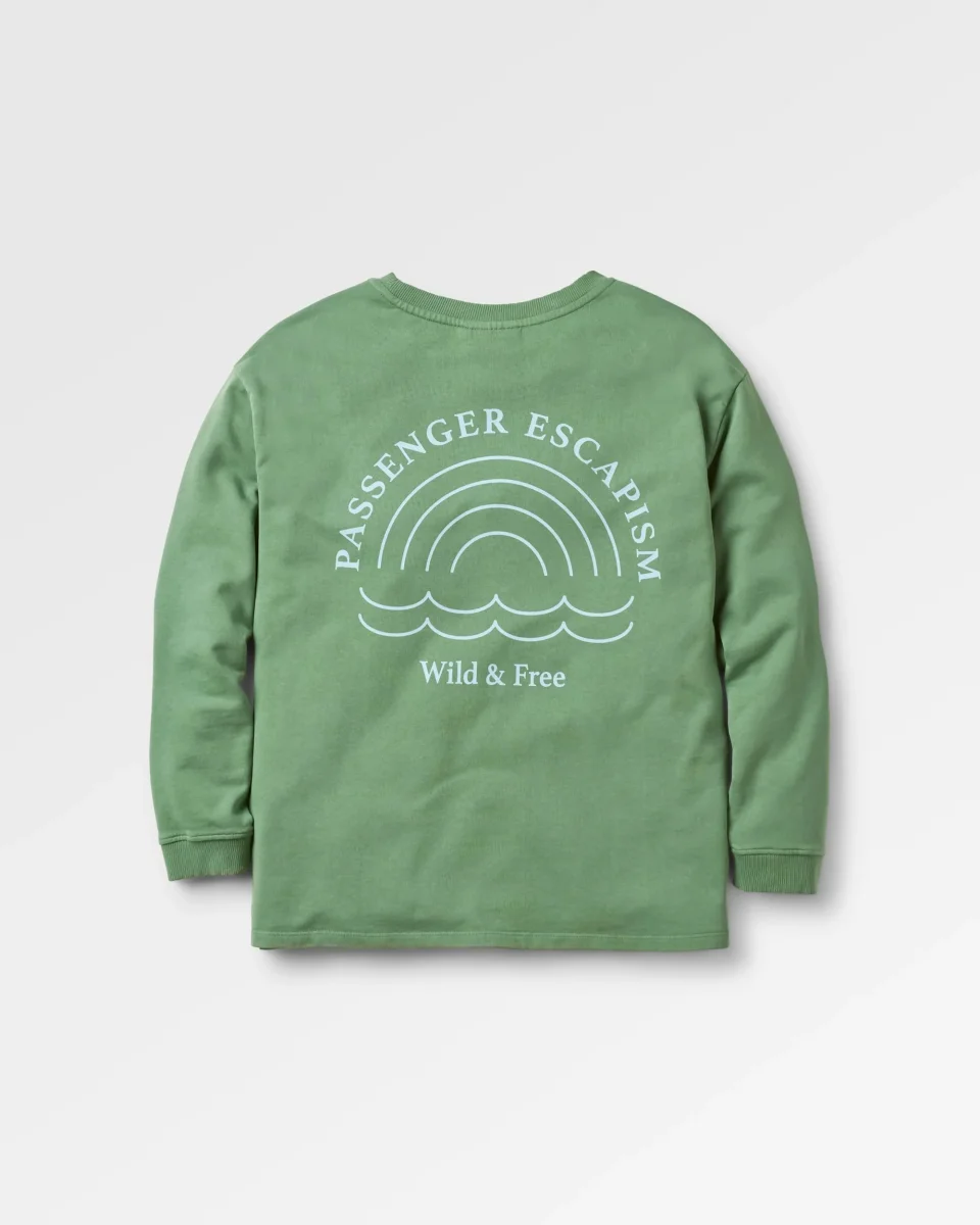 Sweatshirt Oversize en Coton Recyclé Arc-en-Ciel - Dark Ivy – Image 8