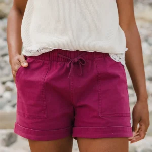 Short en Coton Bio Carriso - Cranberry