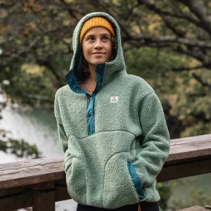 Polaire à Capuche Recyclée Doublée Calla - Pistache