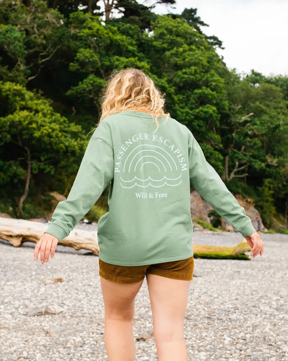 Sweatshirt Oversize en Coton Recyclé Arc-en-Ciel - Dark Ivy – Image 5