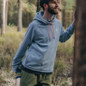 Sweat à Capuche en Polaire Recyclée à Carreaux Point - Gris Marl