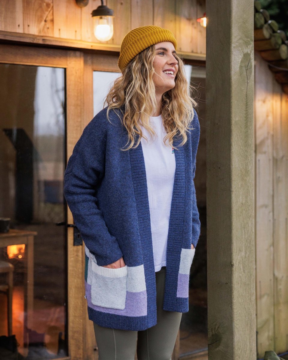 Cardigan Tricoté Recyclé Vista - Denim Foncé – Image 3