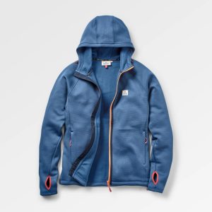 Polaire Recyclée à Capuche avec Fermeture Éclair Complète Verticale - Denim Foncé