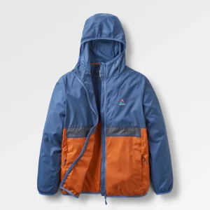 Veste Coupe-vent Recyclée Viento - Denim Foncé/Orange Coucher de Soleil