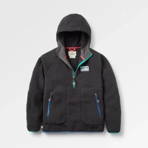 Maine polaire sherpa recyclée 1/2 zip - noir