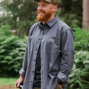 Chemise en Coton Côtelé Backcountry 'Light' - Gris Orage