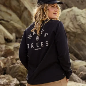 T-shirt à manches longues en coton recyclé Penida - Noir