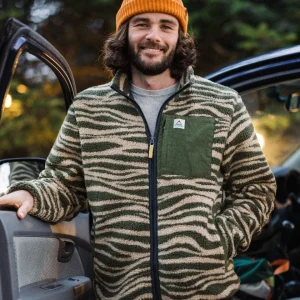 Polaire à Poils Longs en Sherpa Recyclé Trekker - Kaki Strata