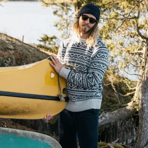 Pull en Tricot Fairisle Cutback - Gris Chiné