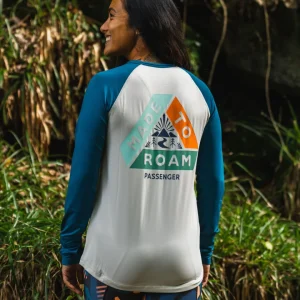 T-shirt à manches longues River Recycled Active - Corsair/ Vintage White