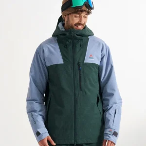 Veste recyclée pour homme Snowscape - Denim délavé/Fougère foncée