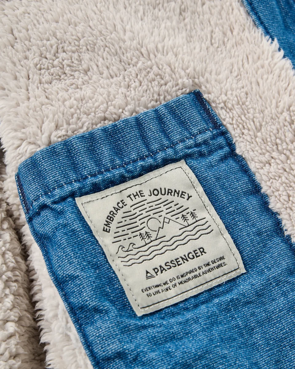 Blouson aviateur en denim avec doublure en fourrure Lucia - Bleu denim – Image 7