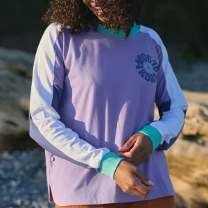 T-Shirt à Manches Longues en Coton Bio Easy Days - Violet Rétro