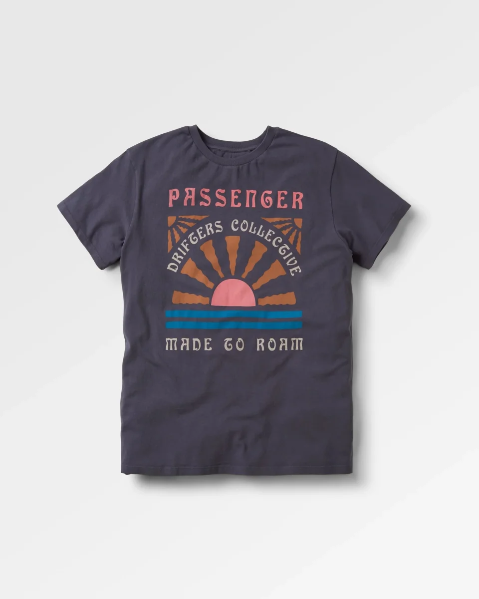 T-shirt en Coton Recyclé Oversize Drifters - Noir Charbon – Image 2