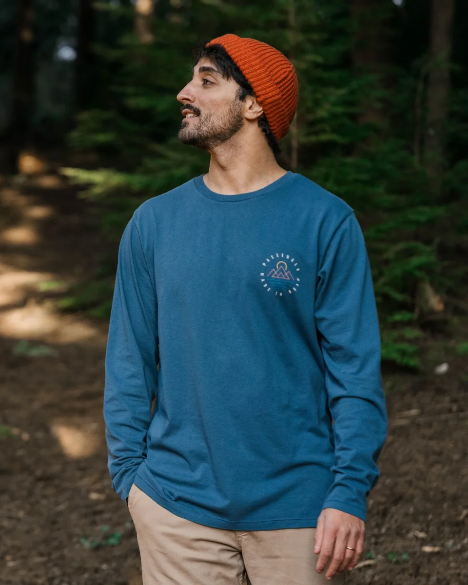 T-shirt manches longues recyclé Escapism - Denim foncé – Image 3