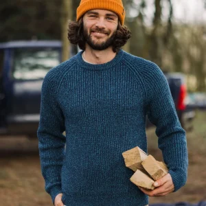 Pull recyclé en maille - Rich Navy