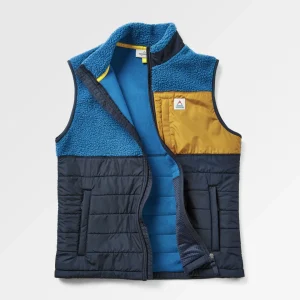Gilet Sherpa Recyclé Doublé Polaire Born Explorer - Bleu Acier