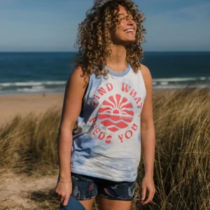 Débardeur en coton bio Discovery - Tie Dye Cornflower