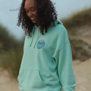 Sweat à Capuche Décontracté en Coton Bio Laidback - Aqua Marl