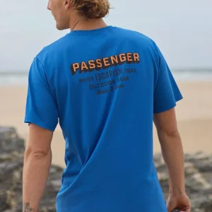 T-shirt en coton bio pour l'extérieur - Bleu Azur