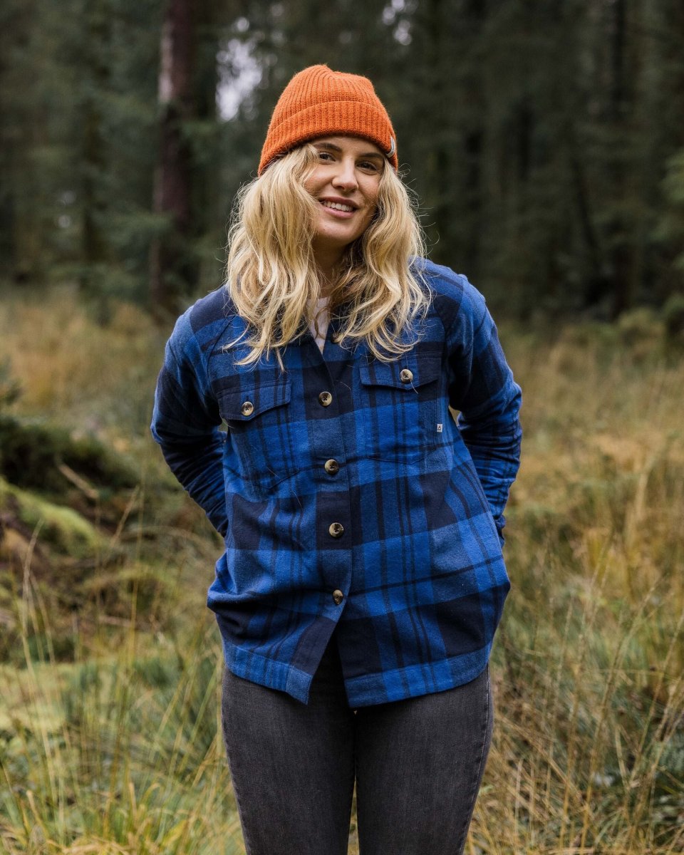 Chemise en coton bio à carreaux Harmony - Bleu Vrai – Image 3