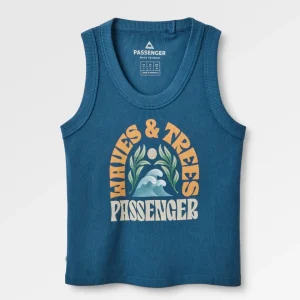 Débardeur à encolure dégagée côtelée - Denim foncé