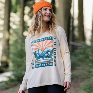 T-shirt manches longues en coton recyclé oversize Solitude - Birch