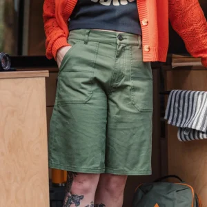 Short Long en Sergé Bio Lani - Vert Sauvage