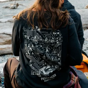 T-shirt à manches longues en coton recyclé pour femmes Roam Slow - Noir