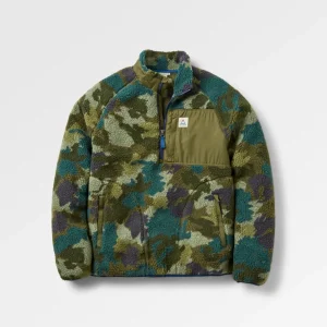 Polaire en Sherpa Recyclée à Fermeture Éclair 1/2 Offroad - Camo Alpin Kaki