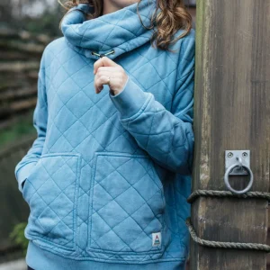 Clementine Recycled Quilted High Neck - Bluejay