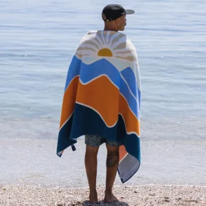 Serviette de Plage en Coton Bio Tideline - Bleuet