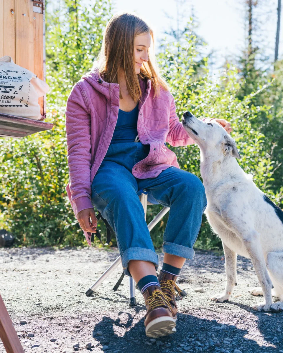 Hoodie matelassé recyclé Clementine à boutons-pression - Mauve Haze – Image 4