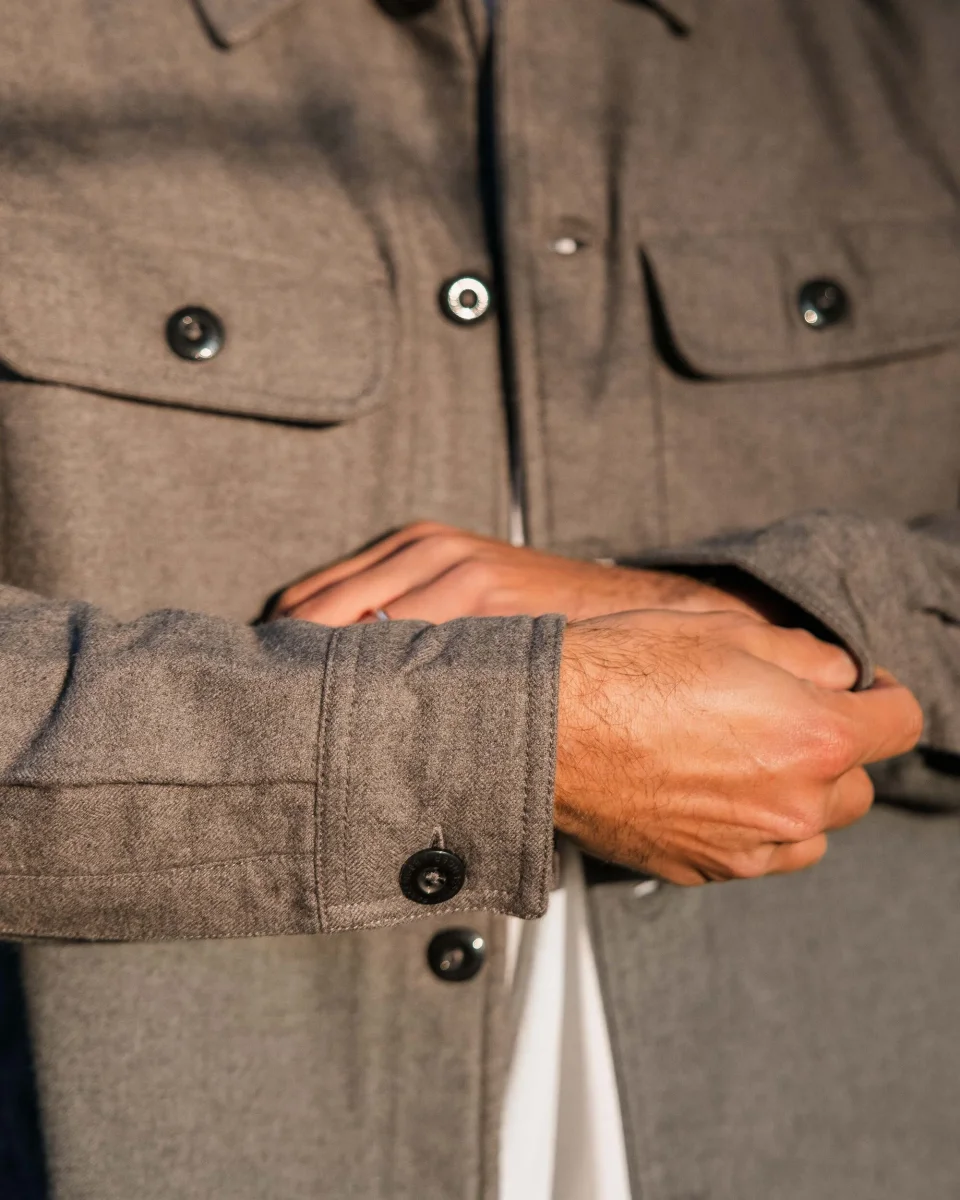 Surchemise doublée en sherpa Freestyle - Gris Marl – Image 6