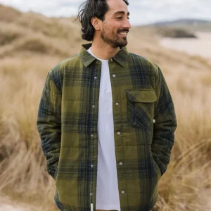 Surchemise matelassée Taranaki - Navy/Khaki à carreaux