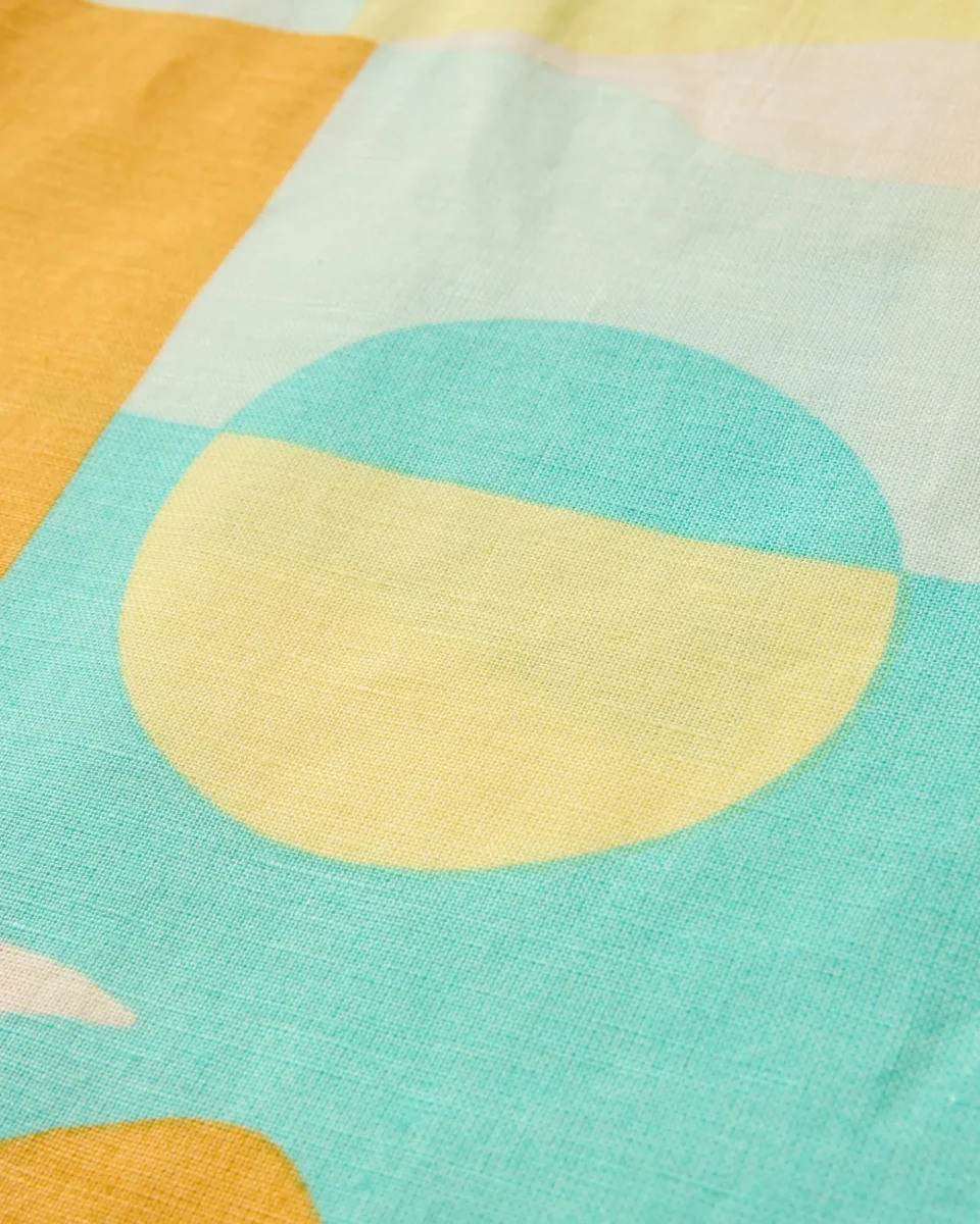 Chemise à manches courtes en lin Arden - Vista Patchwork Jaune – Image 5