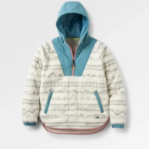 Polaire à Capuche en Sherpa Recyclée Beaumont - Moutain Geo Blanc Vintage