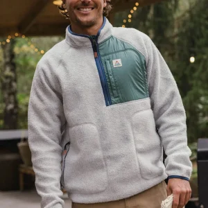Polaire en Sherpa Recyclée à Fermeture Éclair 1/2 Offgrid 2.0 - Gris Chiné 2